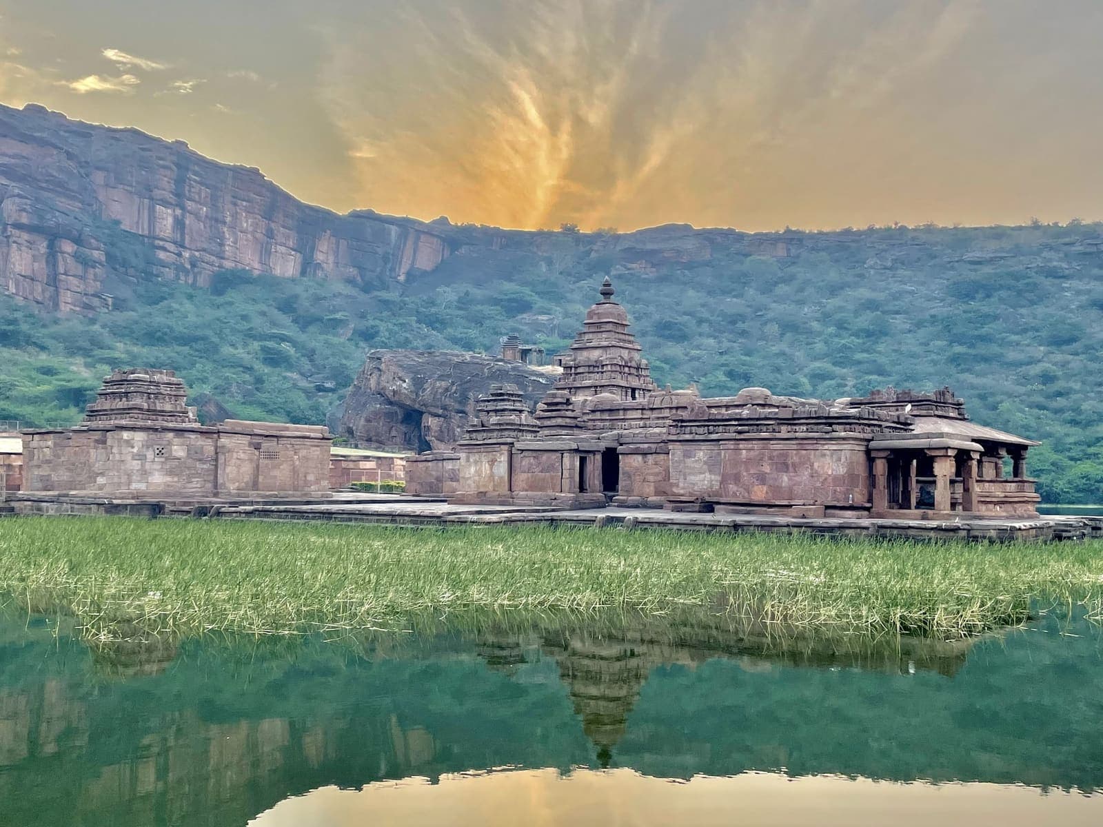 A temple at sunrise