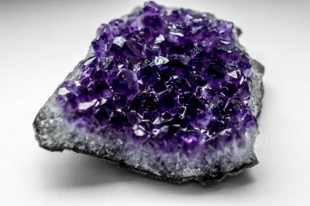 A rough amethyst crystal